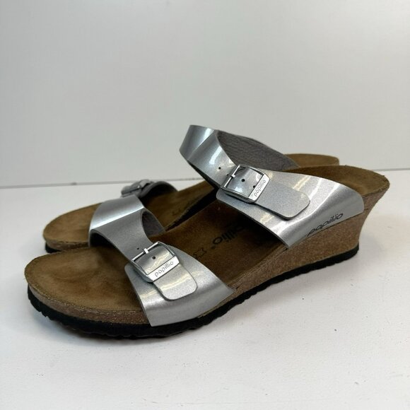 Birkenstock Papillio Dorothy Wedge Sandals Shoes Womens Size 42 US 11 Silver - Picture 4 of 9